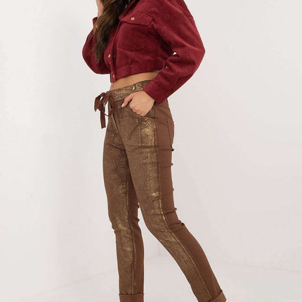 Women Trousers Model 201865 Beige Viscose Blend Fabric - Très Elite