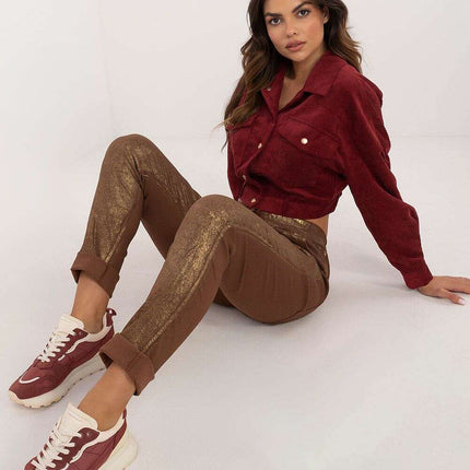 Women Trousers Model 201865 Beige Viscose Blend Fabric - Très Elite