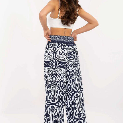 Women Trousers Model 213599 Navy Blue Boho Silhouette - Très Elite