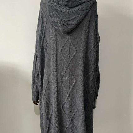 Women Woolen Knit Button Long Cardigan - Très Elite