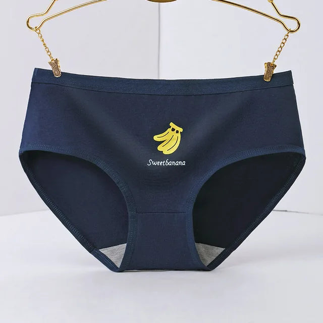 Banana Print Cotton-Spandex Women's Panties