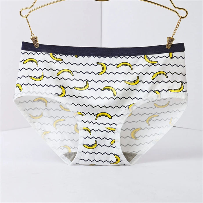 Banana Print Cotton-Spandex Women's Panties
