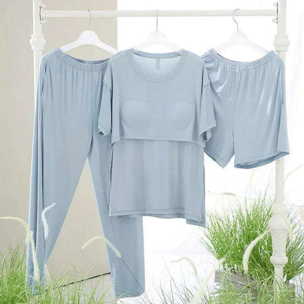 Women’s 3-Piece Modal Lounge Set with Chest Pad - Très Elite