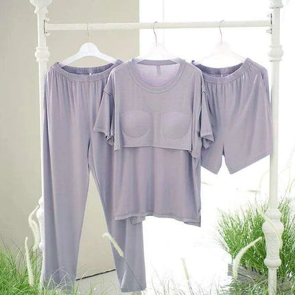 Women’s 3-Piece Modal Lounge Set with Chest Pad - Très Elite