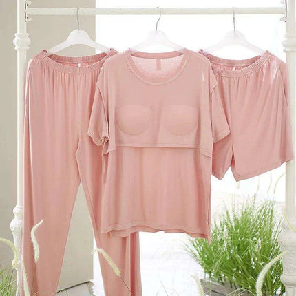 Women’s 3-Piece Modal Lounge Set with Chest Pad - Très Elite