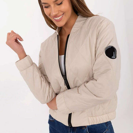 Womens Bomber Jacket 208982 Nylon Wind Resistant Short - Très Elite