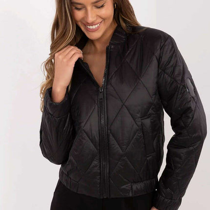Womens Bomber Jacket 208982 Nylon Wind Resistant Short - Très Elite