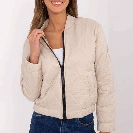 Womens Bomber Jacket 208982 Nylon Wind Resistant Short - Très Elite