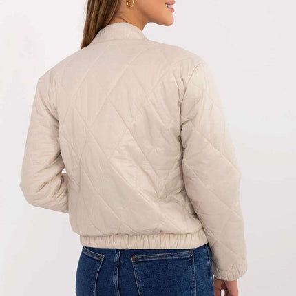 Womens Bomber Jacket 208982 Nylon Wind Resistant Short - Très Elite