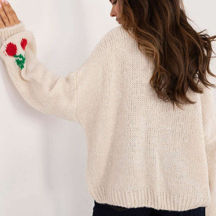 Womens Cardigan 200475 Fruit Print Casual Knitwear Style - Très Elite