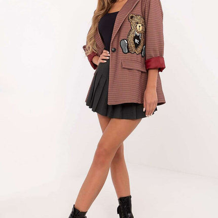 Womens Casual Jacket 203950 Red For Everyday Wear Style - Très Elite