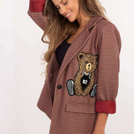 Womens Casual Jacket 203950 Red For Everyday Wear Style - Très Elite