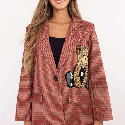 Womens Casual Jacket 203950 Red For Everyday Wear Style - Très Elite