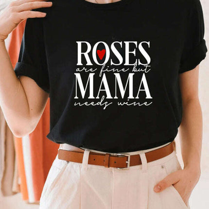 Women's Casual Mama Wine Quote Tee - Très Elite