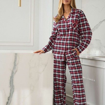 Women’s Cotton Pajama Set with Embroidery Piping & Chest Pocket - Très Elite