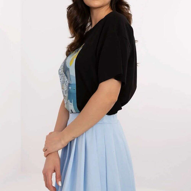 Womens Cotton T Shirt Model 213262 Black Elastane Tee