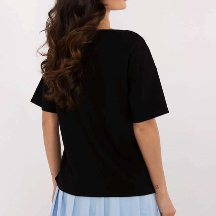 Womens Cotton T Shirt Model 213262 Black Elastane Tee - Très Elite