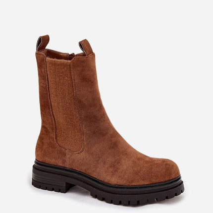 Women's Eco Suede Ankle Boots – Side Zip & Low Flat Heel for Everyday - Très Elite