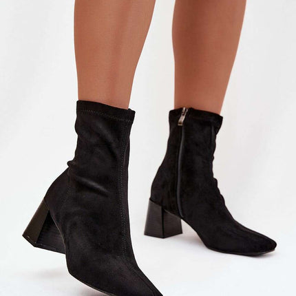 Women's Eco Suede Ankle Boots – Side Zipper & Modern Stitching - Très Elite