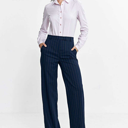 Womens High Waist Bootcut Trousers Model 199716 Stripes - Très Elite