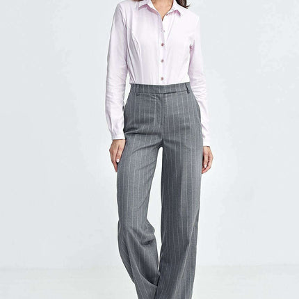 Womens High Waist Bootcut Trousers Model 199716 Stripes - Très Elite
