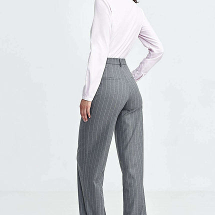 Womens High Waist Bootcut Trousers Model 199716 Stripes - Très Elite