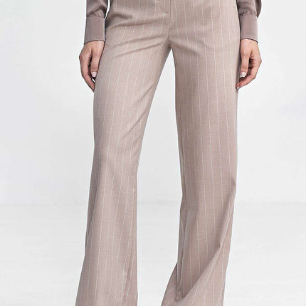 Womens High Waist Bootcut Trousers Model 199716 Stripes - Très Elite