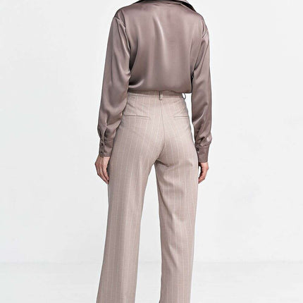 Womens High Waist Bootcut Trousers Model 199716 Stripes - Très Elite