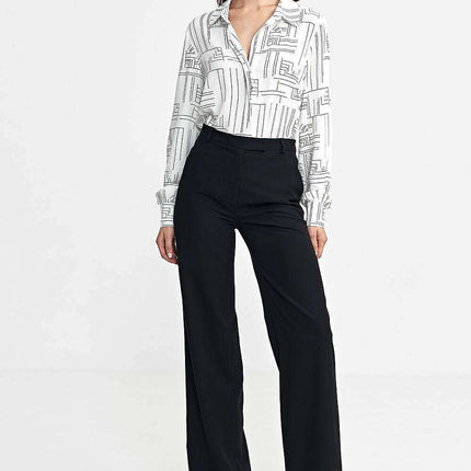 Womens High Waist Bootcut Trousers Model 199716 Stripes - Très Elite