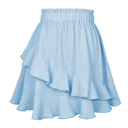 Women's Irregular solid color ruffle skirt - Très Elite