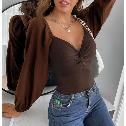 Women's Kink V-Neck Long Sleeve Bodysuit - Très Elite