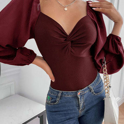 Women's Kink V-Neck Long Sleeve Bodysuit - Très Elite