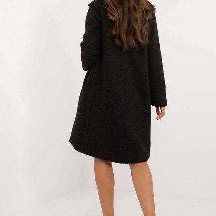 Womens Knee Length Coat 200513 Variegated Polyester Linen - Très Elite