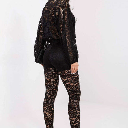 Women’s Lace Openwork Long Sleeve Shirt – Lined, Modern Fit - Très Elite