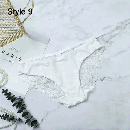 Women’s Leopard Print Lace Trim Seamless Cotton Panties - Breathable Ice Silk Lingerie - Très Elite