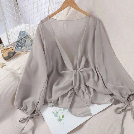 Women's Lightweight Chiffon Summer Cardigan - Stylish Sun Protection Blouse
