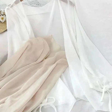 Women's Lightweight Chiffon Summer Cardigan - Stylish Sun Protection Blouse - Très Elite