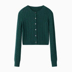 Cable cardigan green