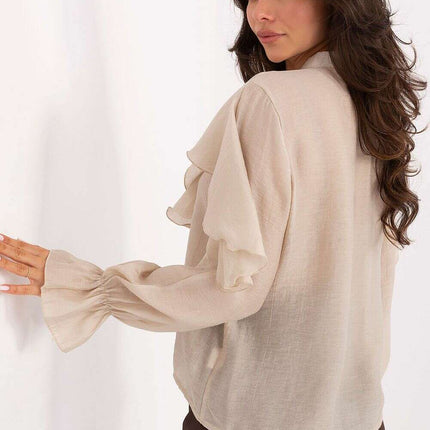 Women's Lyocell Blend Jabot Long Sleeve Shirt – Très Elite - Très Elite