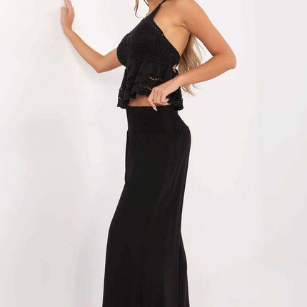 Womens Palazzo Pants 214044 High Waist Elastic Lightweight - Très Elite