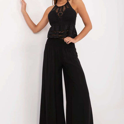 Womens Palazzo Pants 214044 High Waist Elastic Lightweight - Très Elite