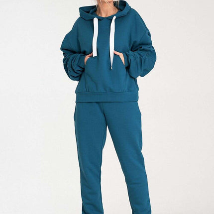 Women's Pleated Cotton Sweatshirt – Modern Comfort & Style - Très Elite