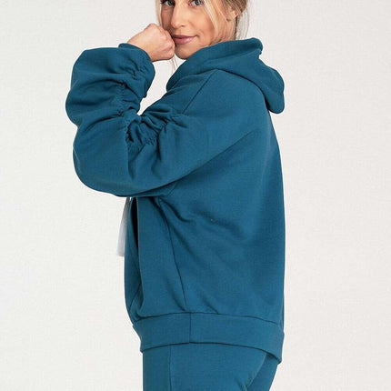 Women's Pleated Cotton Sweatshirt – Modern Comfort & Style - Très Elite