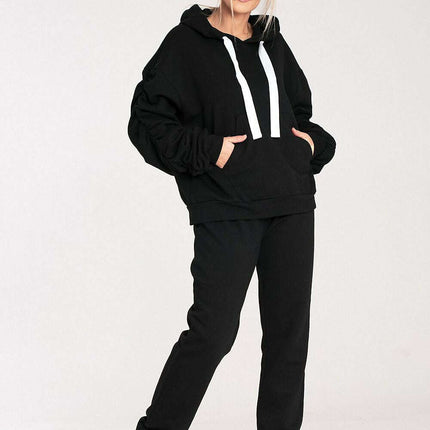 Women's Pleated Cotton Sweatshirt – Modern Comfort & Style - Très Elite