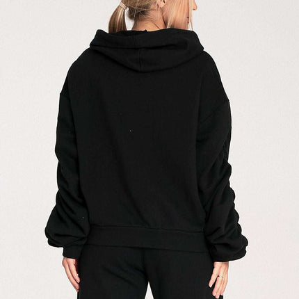 Women's Pleated Cotton Sweatshirt – Modern Comfort & Style - Très Elite