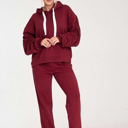 Women's Pleated Cotton Sweatshirt – Modern Comfort & Style - Très Elite