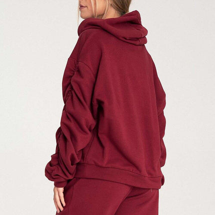 Women's Pleated Cotton Sweatshirt – Modern Comfort & Style - Très Elite