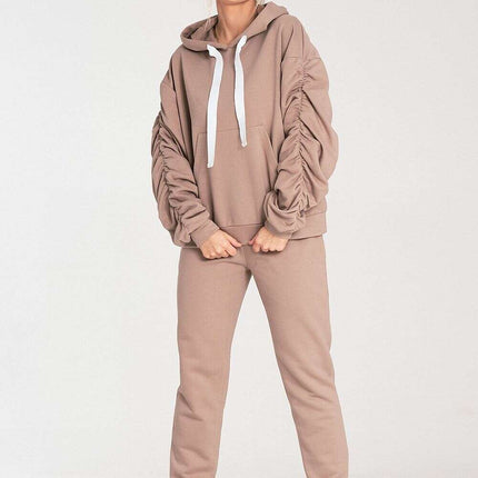 Women's Pleated Cotton Sweatshirt – Modern Comfort & Style - Très Elite