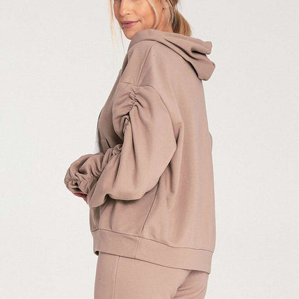 Women's Pleated Cotton Sweatshirt – Modern Comfort & Style - Très Elite
