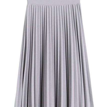 Women's Pleated Knit Midi Skirt Spring-Summer - Très Elite